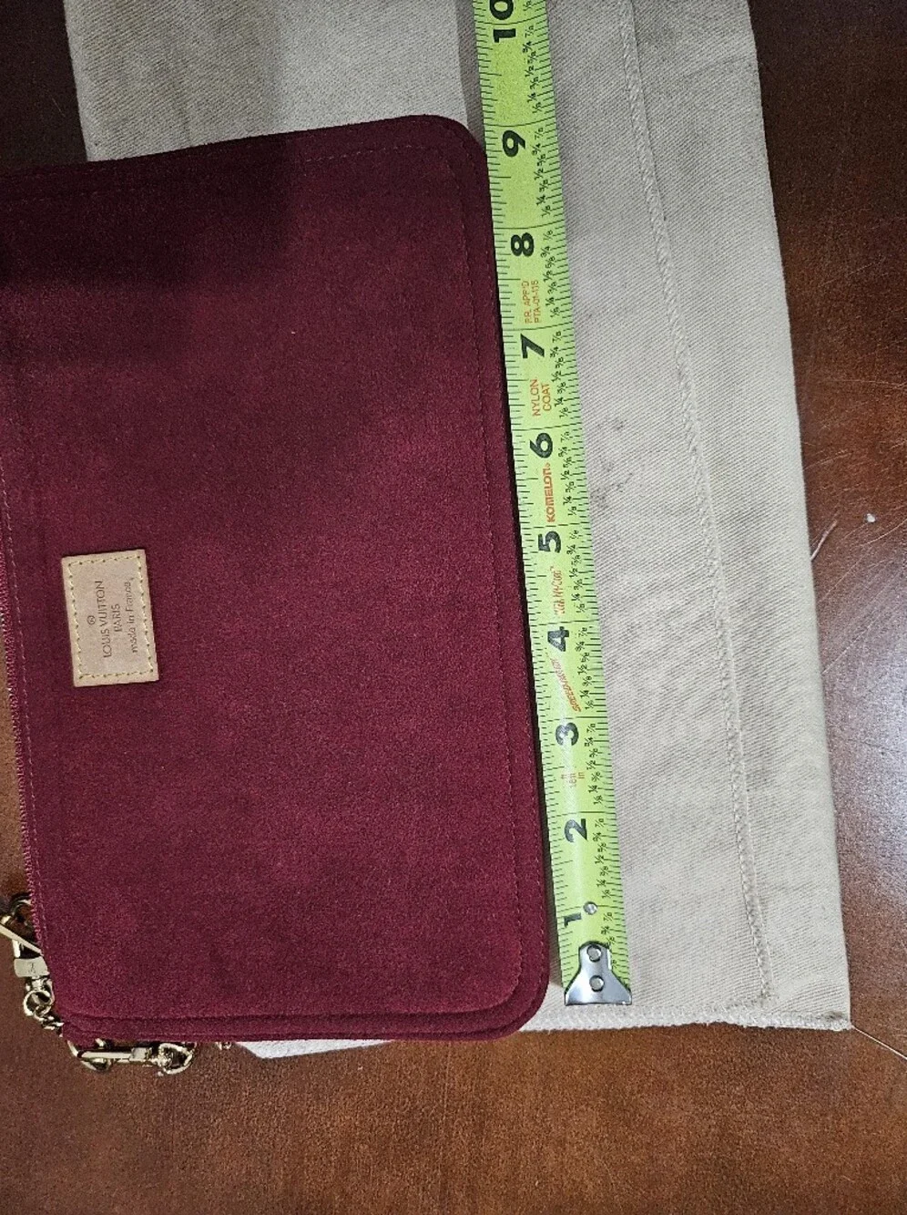 Louis Vuitton Burgundy Suede Zip Wallet Clutch